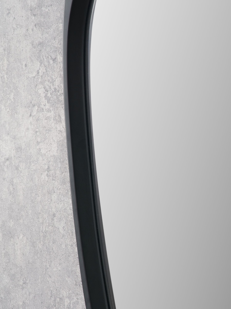 Pacific Black Wood Veneer Teardrop Shaped Wall Mirror - Image 2 of 5