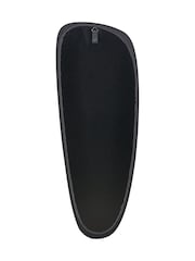 Pacific Black Wood Veneer Teardrop Shaped Wall Mirror - Image 4 of 5