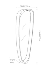 Pacific Black Wood Veneer Teardrop Shaped Wall Mirror - Image 5 of 5
