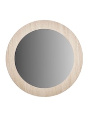 Pacific Travertine Effect Veneer Round Wall Mirror - Image 4 of 6