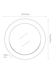 Pacific Travertine Effect Veneer Round Wall Mirror - Image 6 of 6