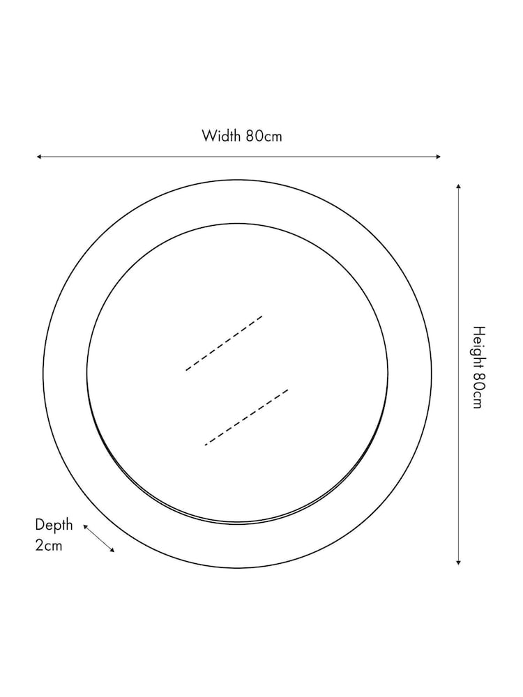 Pacific Travertine Effect Veneer Round Wall Mirror - Image 6 of 6