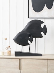 Pacific Black Mango Wood Double Teardrop Angelfish Ornament - Image 1 of 6