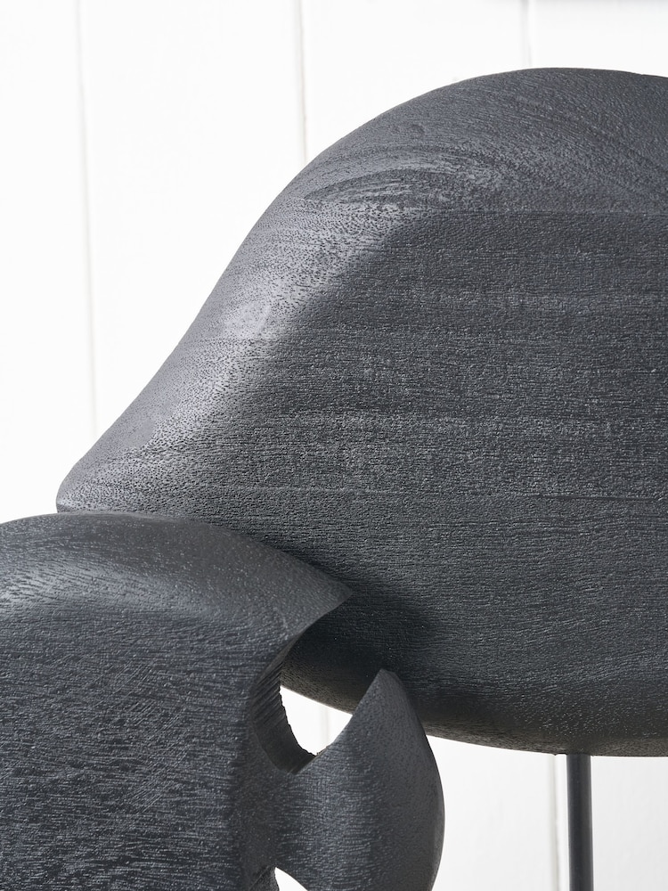 Pacific Black Mango Wood Double Teardrop Angelfish Ornament - Image 2 of 6