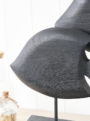 Pacific Black Mango Wood Double Teardrop Angelfish Ornament - Image 3 of 6