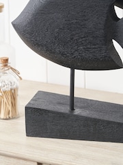 Pacific Black Mango Wood Double Teardrop Angelfish Ornament - Image 4 of 6