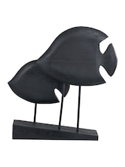 Pacific Black Mango Wood Double Teardrop Angelfish Ornament - Image 5 of 6