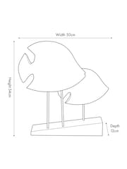 Pacific Black Mango Wood Double Teardrop Angelfish Ornament - Image 6 of 6