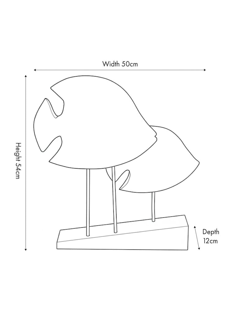Pacific Black Mango Wood Double Teardrop Angelfish Ornament - Image 6 of 6