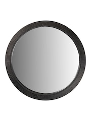 Pacific Black Elwood Fir Wood Effect Round Wall Mirror - Image 4 of 6