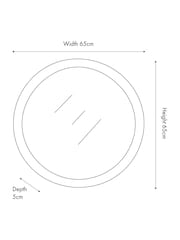 Pacific Black Elwood Fir Wood Effect Round Wall Mirror - Image 6 of 6