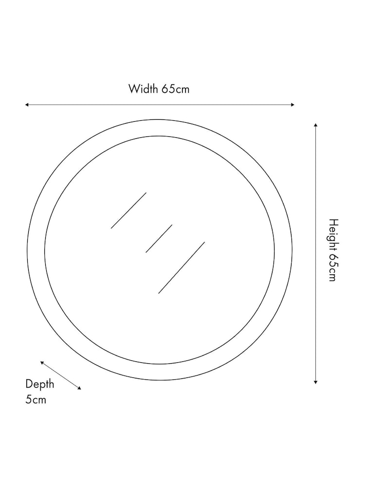 Pacific Black Elwood Fir Wood Effect Round Wall Mirror - Image 6 of 6