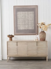 Pacific Brown Grid Design Canvas Wall Art - Image 1 of 6
