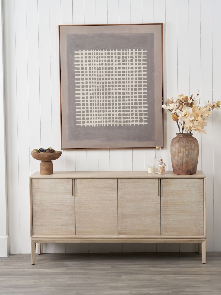 Pacific Brown Grid Design Canvas Wall Art - Image 1 of 6