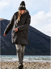 Roxy Black Tonic Logo Knitted Pom Beanie Hat - Image 4 of 8