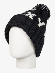 Roxy Black Tonic Logo Knitted Pom Beanie Hat - Image 6 of 8