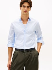 Tommy Hilfiger Blue Dressed Casual TH Flex Slim Fit Stripe Shirt - Image 1 of 5