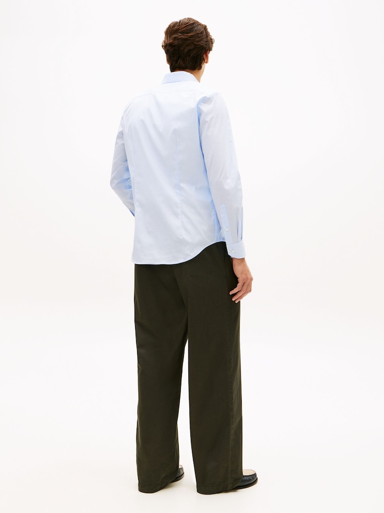 Tommy Hilfiger Blue Dressed Casual TH Flex Slim Fit Stripe Shirt - Image 2 of 5