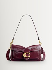 COACH Red Glazed Leather Soft Grain Tabby Shoulder Bag 26 - Image 1 of 4
