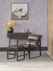 Pacific Peppercorn Nico Leather Chair and Footstool - Image 1 of 7
