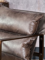 Pacific Peppercorn Nico Leather Chair and Footstool - Image 2 of 7