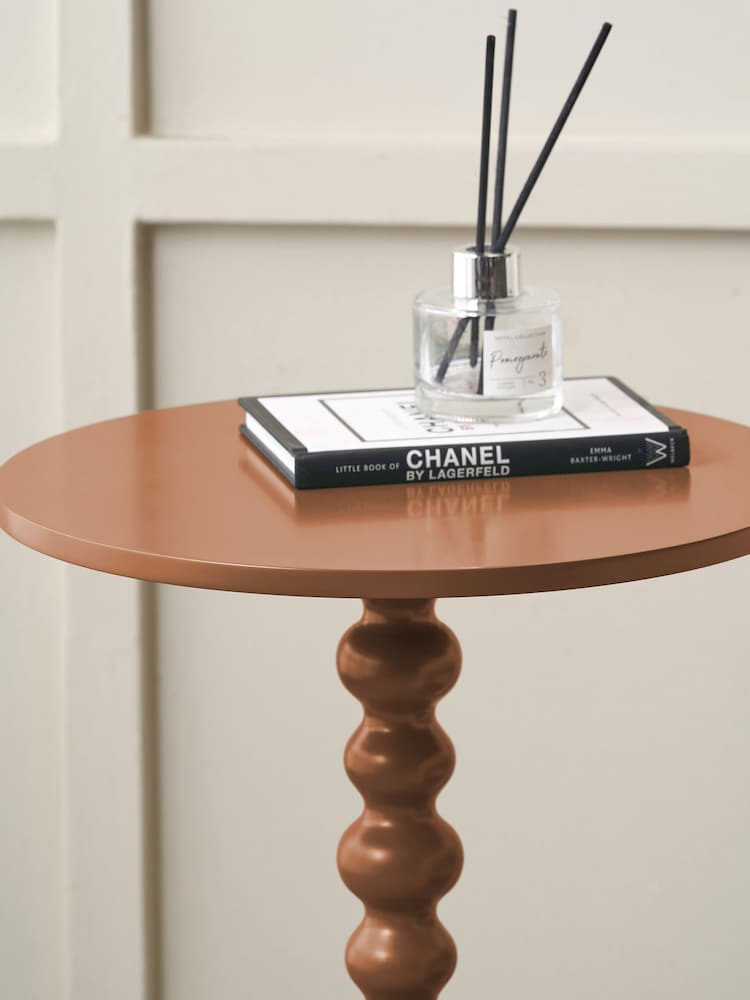 Pacific Terracotta Margot Wood Bobble Side Table - Image 2 of 6
