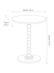 Pacific Terracotta Margot Wood Bobble Side Table - Image 3 of 6