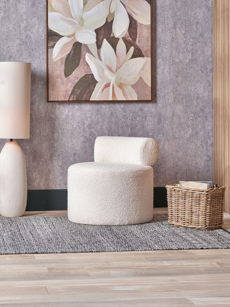 Pacific White Assisi Boucle Fabric Modern Occasional Chair - Image 1 of 6