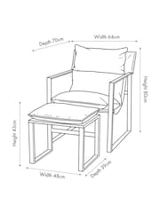 Pacific Brown Nico Vintage Leather Chair and Footstool - Image 3 of 6