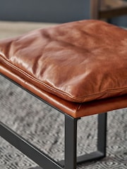 Pacific Brown Nico Vintage Leather Chair and Footstool - Image 5 of 6