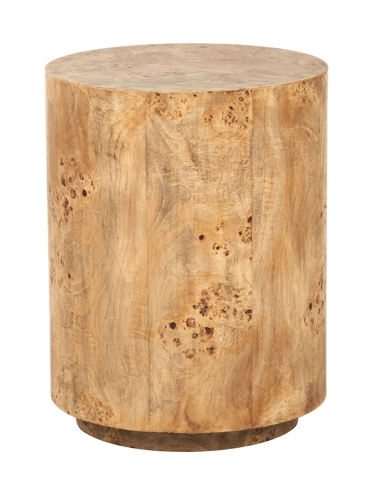Pacific Natural Newborough Burr Wood Effect Side Table - Image 6 of 6