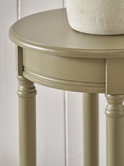 Pacific Olive Heritage Pine Wood Round Accent Table - Image 2 of 6