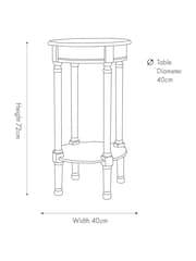 Pacific Olive Heritage Pine Wood Round Accent Table - Image 3 of 6