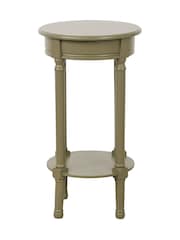 Pacific Olive Heritage Pine Wood Round Accent Table - Image 6 of 6