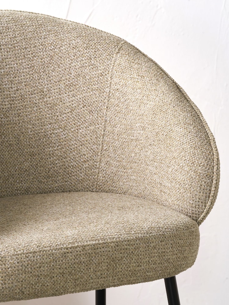 Pacific Mocha Kelsby Chenille and Metal Tub Bar Stool - Image 2 of 6