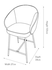 Pacific Mocha Kelsby Chenille and Metal Tub Bar Stool - Image 3 of 6