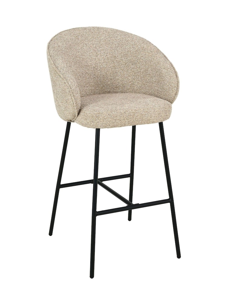 Pacific Mocha Kelsby Chenille and Metal Tub Bar Stool - Image 6 of 6