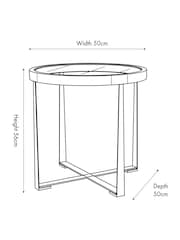 Pacific Walnut Vermont Glass and Wood Veneer Side Table - Image 3 of 6
