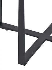 Pacific Walnut Vermont Glass and Wood Veneer Side Table - Image 6 of 6