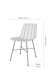 Pacific Black Rattan Core and Black Metal Dining Chair - Image 3 of 6