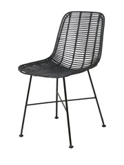 Pacific Black Rattan Core and Black Metal Dining Chair - Image 5 of 6