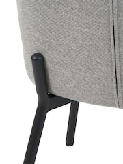 Pacific Light Grey Enya Chenille and Metal Quilted Back Dining Chair - Image 2 of 5