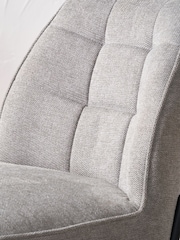 Pacific Light Grey Enya Chenille and Metal Quilted Back Dining Chair - Image 5 of 5