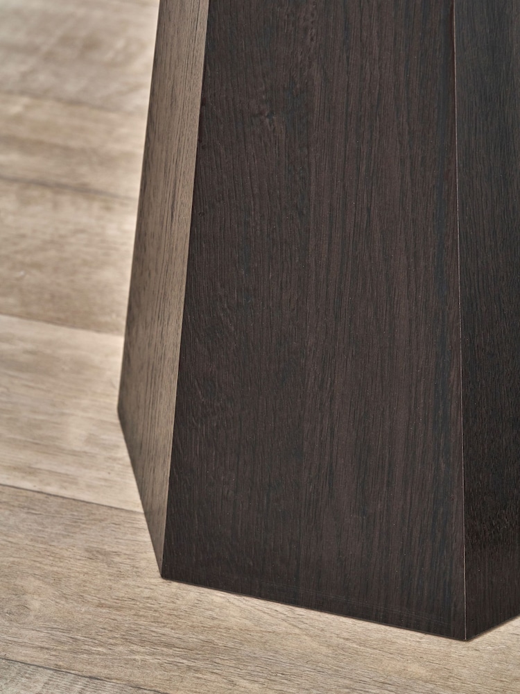 Pacific Jade Marble Effect and Dark Brown Oak Veneer Side Table - Image 2 of 5