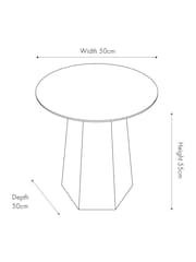 Pacific Jade Marble Effect and Dark Brown Oak Veneer Side Table - Image 3 of 5