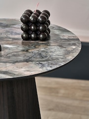 Pacific Jade Marble Effect and Dark Brown Oak Veneer Side Table - Image 4 of 5