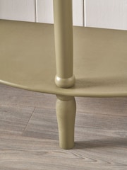 Pacific Olive Heritage Pine Wood Half Moon Console Table - Image 2 of 6