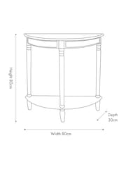 Pacific Olive Heritage Pine Wood Half Moon Console Table - Image 3 of 6