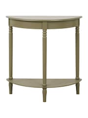 Pacific Olive Heritage Pine Wood Half Moon Console Table - Image 6 of 6