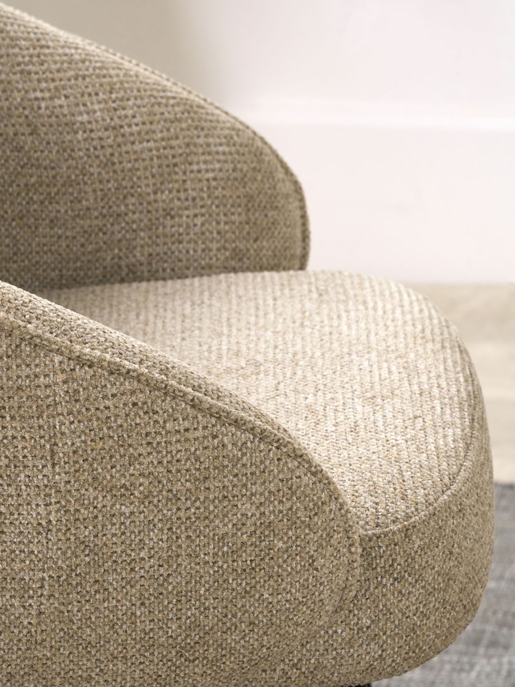 Pacific Mocha Kelsby Chenille and Metal Tub Dining Chair - Image 2 of 6